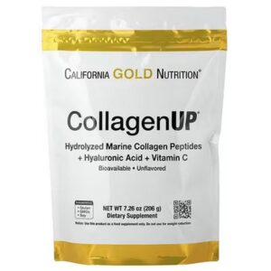 CALIFORNIA GOLD NUTRITION كولاجين بحري كولاجين باودر مع حمض الهيالورونيك وفيتامين سي 206 جرام