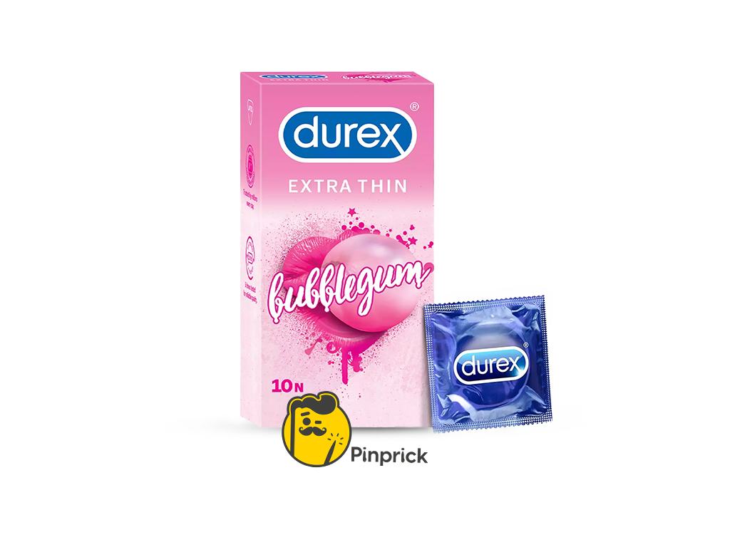 واقي ديوركس نكهة العلكة Durex Extra Thin Bubblegum Condom – رقيق جدا لمتعة أعلى – 10 قطع | ®Durex