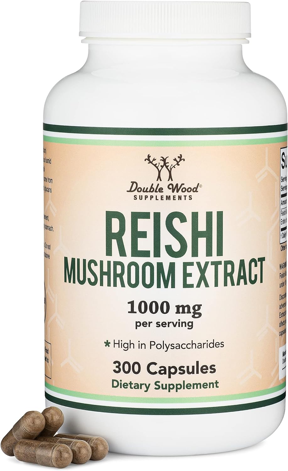 Double Wood Reishi Mushroom Extract, 300 Capsules