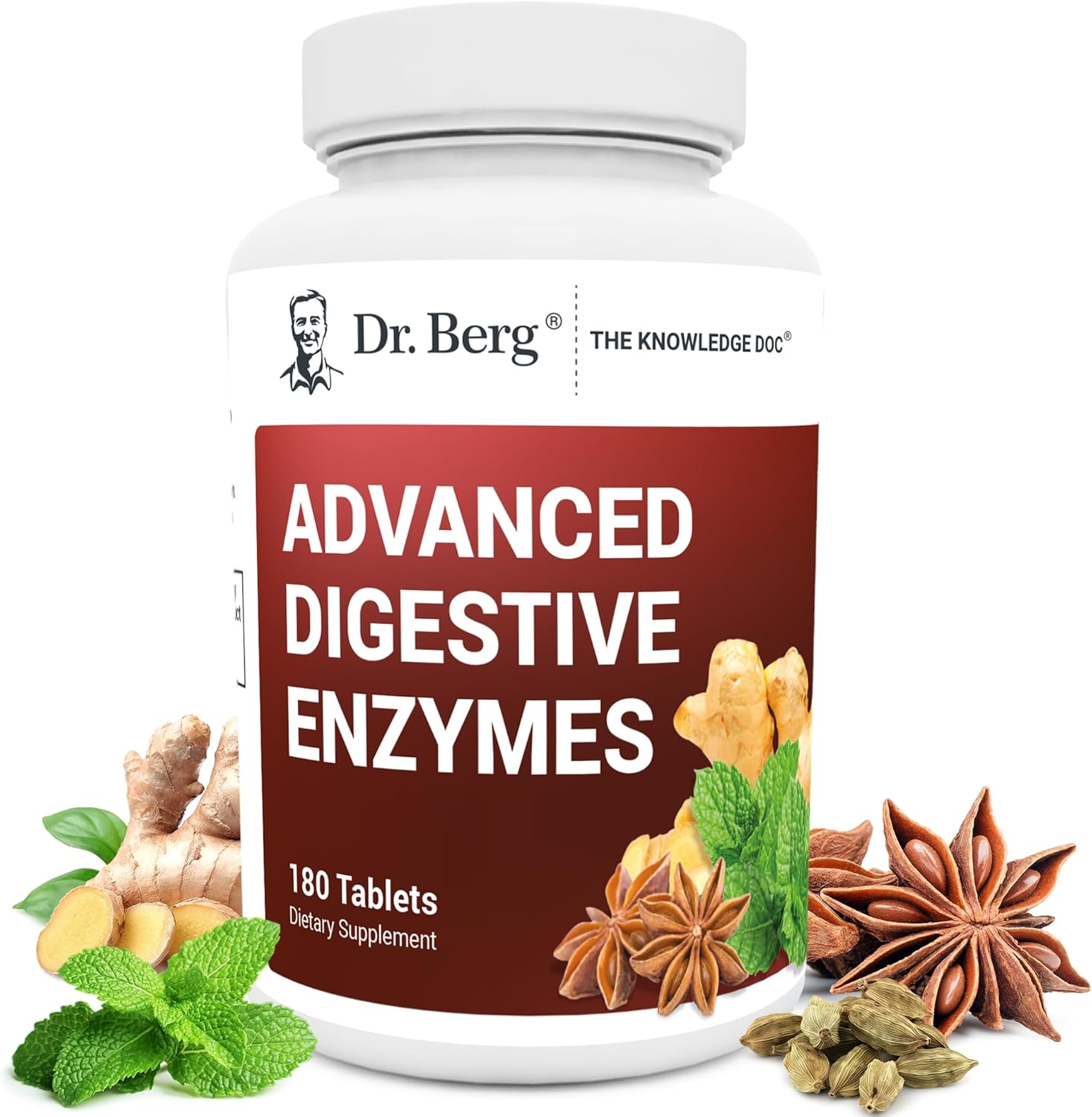 Dr. Berg Advanced Digestive Enzymes: Natural Support with ACV | 180 Tablets