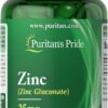 Puritan’s Pride Zinc Gluconate, 25mg, Vegetarian Dietary Supplement, Daily Mineral Support, 100 Tablets, Made in USA