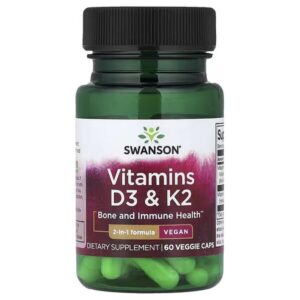 Swanson Vitamins D3 K2 60 Vegetarian Capsules