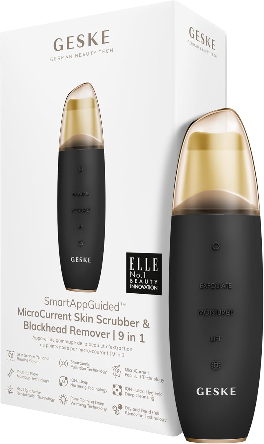 GESKE MicroCurrent Skin Scrubber | 9-in-1 Blackhead Remover