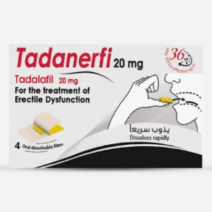 تادانيرفي - Tadanerfi 20mg | تيكت السعادة 36 ساعة لـ علاج ضعف الانتصاب - 4 أفلام سريعة الامتصاص - تادالافيل (Tadalafil) بتركيز 20mg