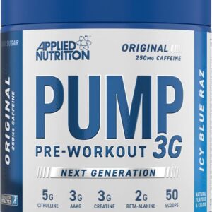 Multicolor Applied Nutrition Pump 3G Pre-Workout (375g) – Premium Icy Blue Raz Flavor – Ultimate Nitric Oxide Muscle Pump, Focus & Endurance Formula for High-Intensity Workouts