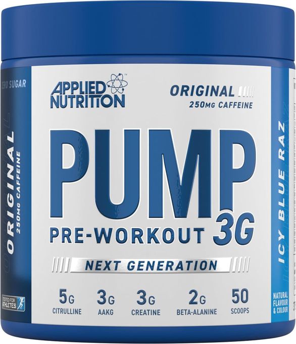 Multicolor Applied Nutrition Pump 3G Pre-Workout (375g) – Premium Icy Blue Raz Flavor – Ultimate Nitric Oxide Muscle Pump, Focus & Endurance Formula for High-Intensity Workouts