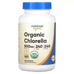 Nutricost نيوتريكوست، كلوريلا عضوية، 500 ملغ، 240 قرصاً