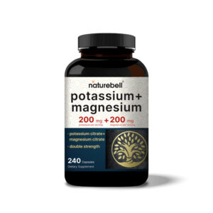 Nature Bell Potassium Magnesium Supplement Potassium 200mg + Magnesium 200mg 240 Capsules