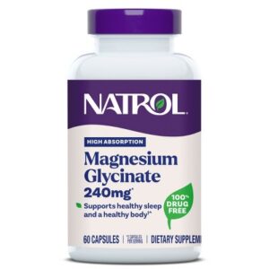 ماغنسيوم جليسنات - Natrol Magnesium Glycinate – دعم مثالي للنوم الصحي | 60 كبسول – ®Natrol