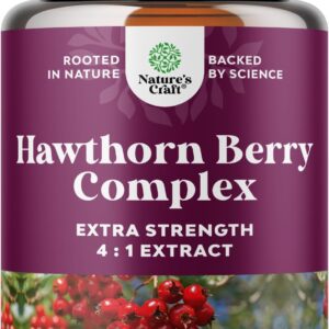 Extra Strength Hawthorn Berry Extract by Natures Craft | 120 Capsules