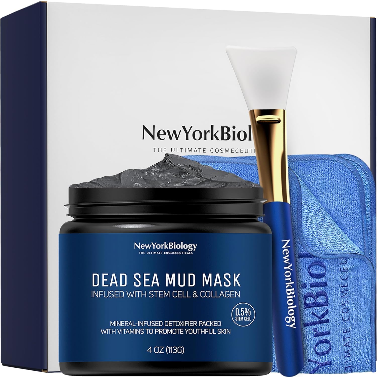 Dead Sea Mud Mask Gift Set with Stem Cell & Collagen | NY Biology | 113 GM