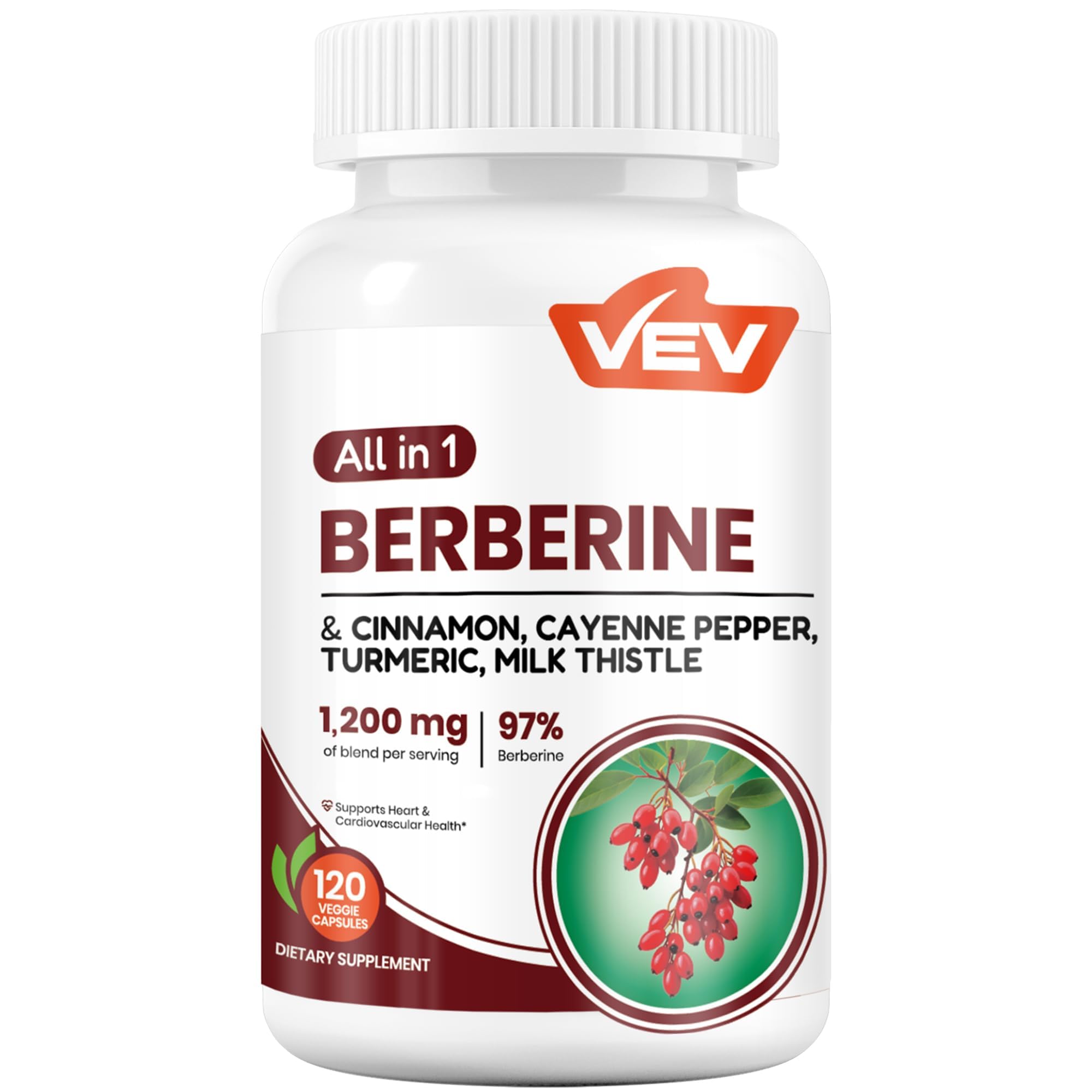 VEV Berberine servings 120caps