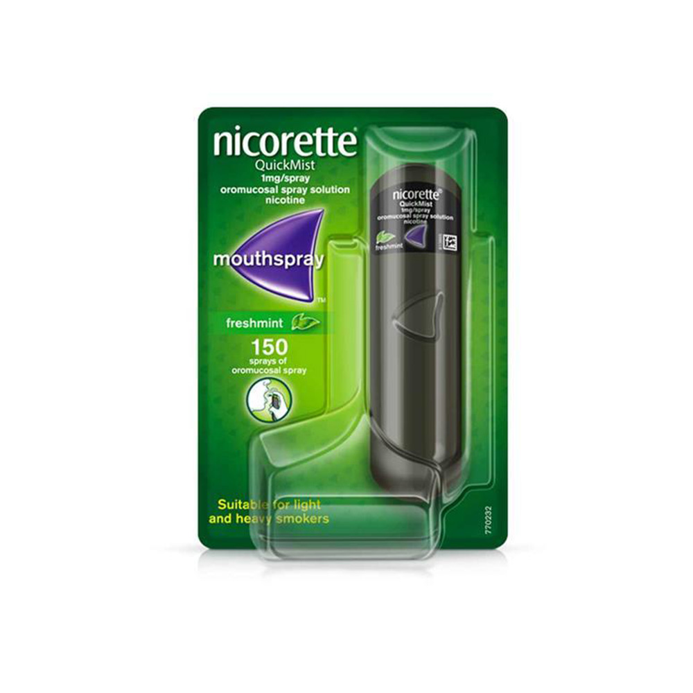 نيكوريت - Nicorette بخاخ QuickMist لـ الإقلاع عن التدخين - محلول نيكوتين | ®Johnson & Johnson