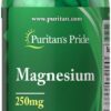Puritan’s Pride Magnesium, 250mg, Vegetarian Dietary Supplement, Supports Daily Wellness, 100 Coated Caplets, Made in USA