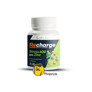 Recharge Stress 600 | فيتامينات ب المركبة، زنك، وبيوتين لدعم الطاقة والصحة العقلية، تقليل التوتر – 60 قرص – ®sofilife