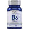 Premium Vital B-6 100mg (Pyridoxine) - 250 Tablets - with Practical Pill Box - Nerve & Mood Rhythm Matrix - Long-Term Emotional Shield - Non-GMO - High Bio-Integrity Formula