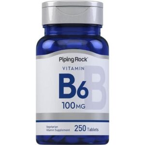 Premium Vital B-6 100mg (Pyridoxine) - 250 Tablets - with Practical Pill Box - Nerve & Mood Rhythm Matrix - Long-Term Emotional Shield - Non-GMO - High Bio-Integrity Formula