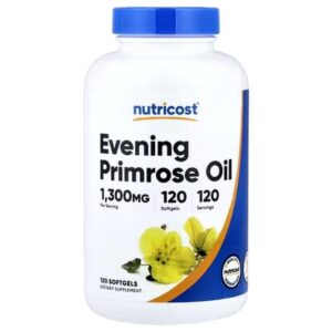 Nutricost زيت زهرة الربيع المسائية 1300 ملغ، 120 كبسولة لدعم صحة المرأة