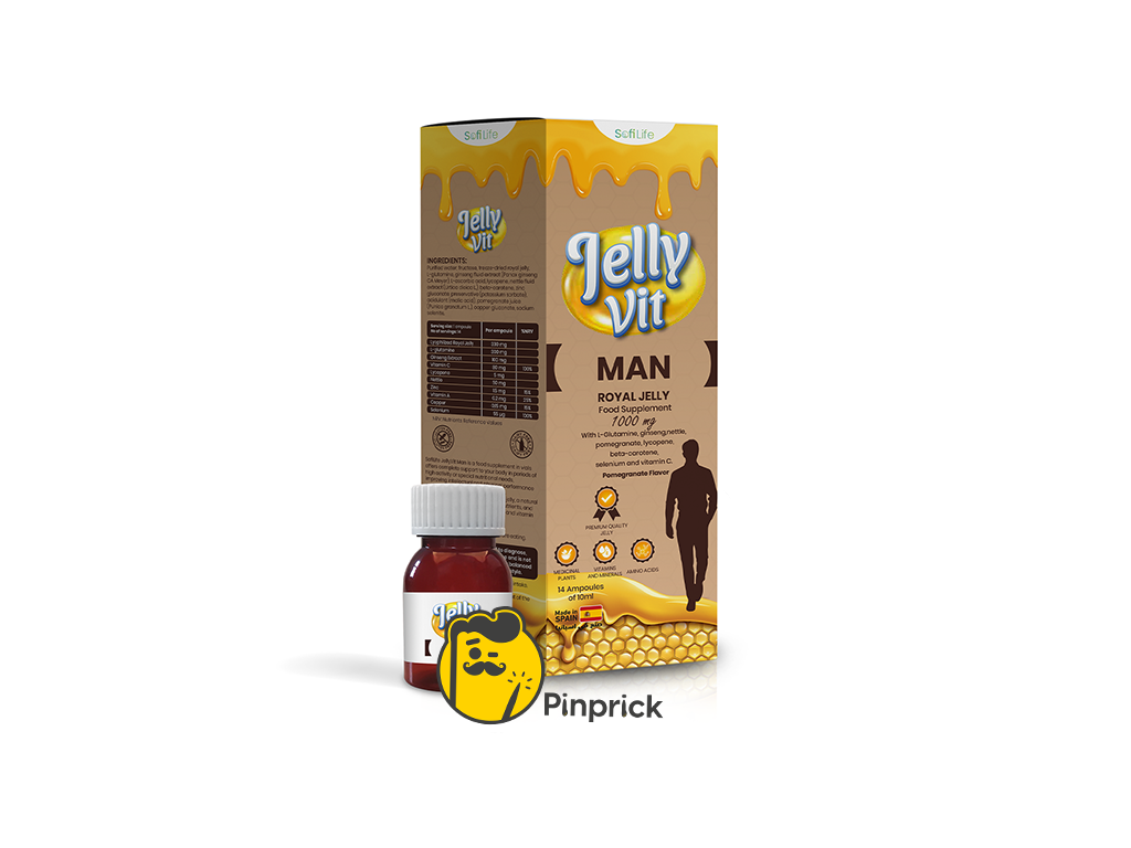 غذاء ملكات النحل للرجال Jelly Vit Man – عدد 14 أمبول | ®sofilife صنع في إسبانيا 🇪🇸