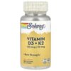 Solaray Vitamin D3 + K2 120 Vegetarian Capsules