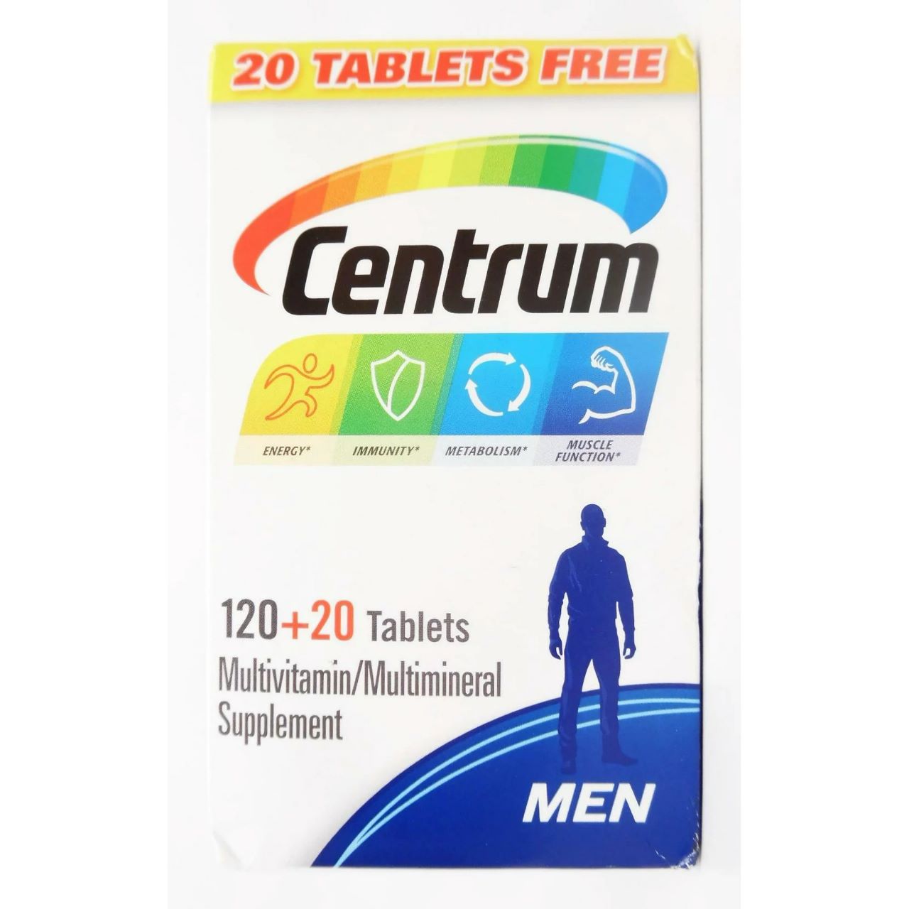 Centrum Multivitamin for Men, Multivitamin/Multimineral Supplement with Vitamin D3, B Vitamins and Antioxidants-140 tablets سنتروم فيتامينات و معادن متعددة مع فيتامين د3 لتحسين الصحة العامة للرجال ، 140 حباية