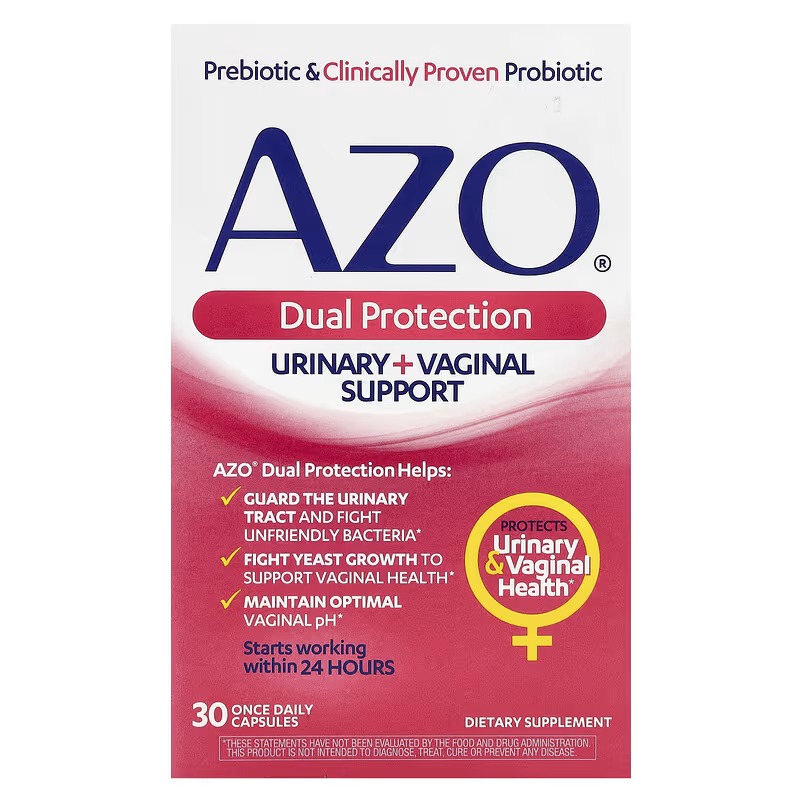 AZO Dual Protection Urinary + Vaginal Support – 30 Capsules