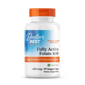 Doctor's BEST Fully Active Folate 400 with Quatrefolic, 400 mcg, 90 Vegetarian Capsules