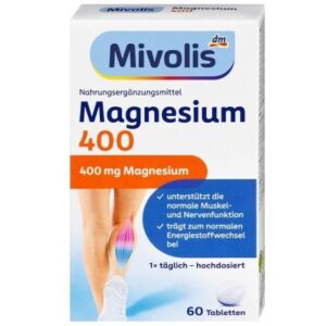 Mivolis أقراص ميفوليس ماغنيسيوم 400، 60 قرصًا (48 جم