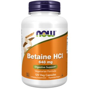 Now Betaine HCL, 648 mg, 120 Veg Capsules