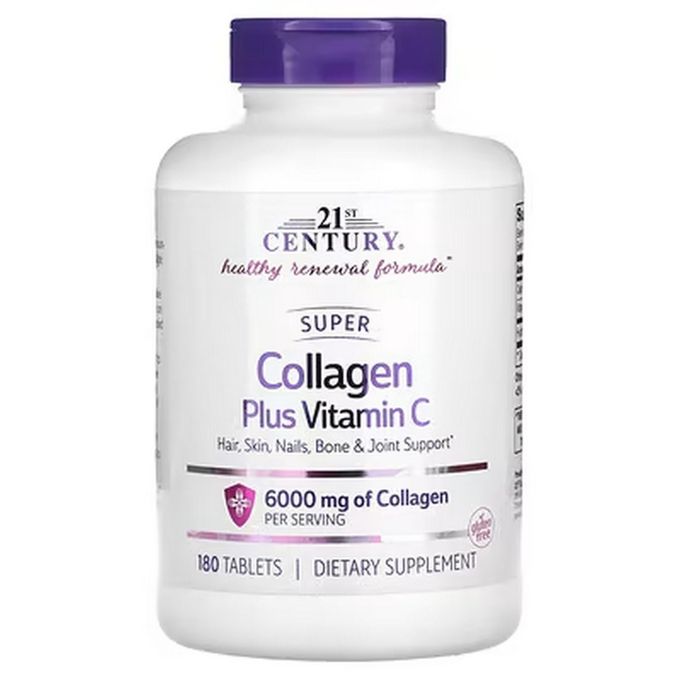 21st Century HealthCare Super Collagen with Vitamin C, 180 Tablets