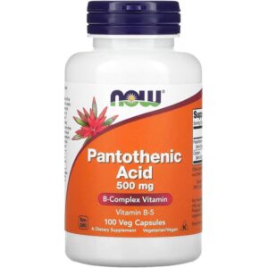 Premium Pantothenic Acid 500mg - Essential Vitamin B-5 Support for Daily Energy Production, Metabolic Harmony & Vitality, 100 Capsules Bundle with Practical Pill Box, 3-Month Essential Wellness Kit