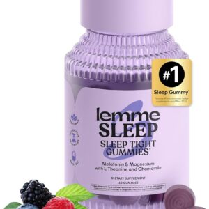 Lemme Sleep Tight Gummies Melatonin and magnesium, Berry, 60 Gummies