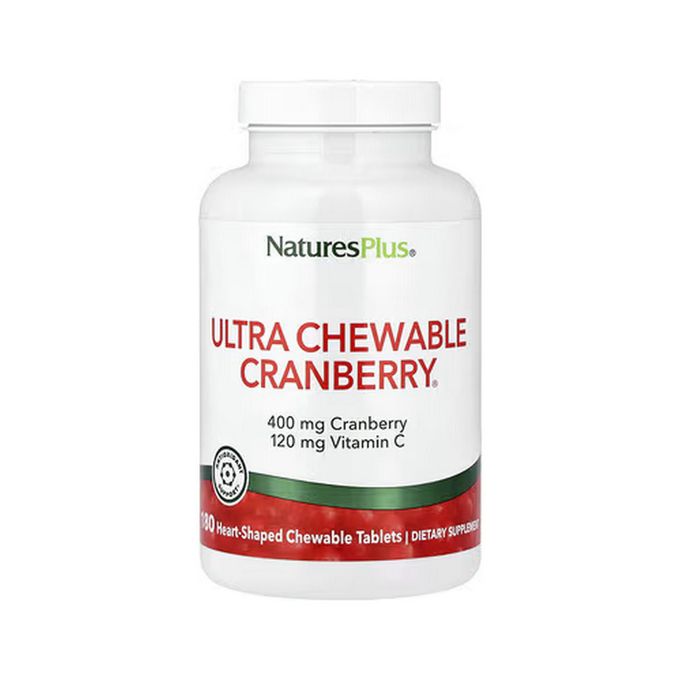 Nature'S Plus Ultra Chewable Cranberry Tablets, 180 Heart-Shaped Chewable Tablets