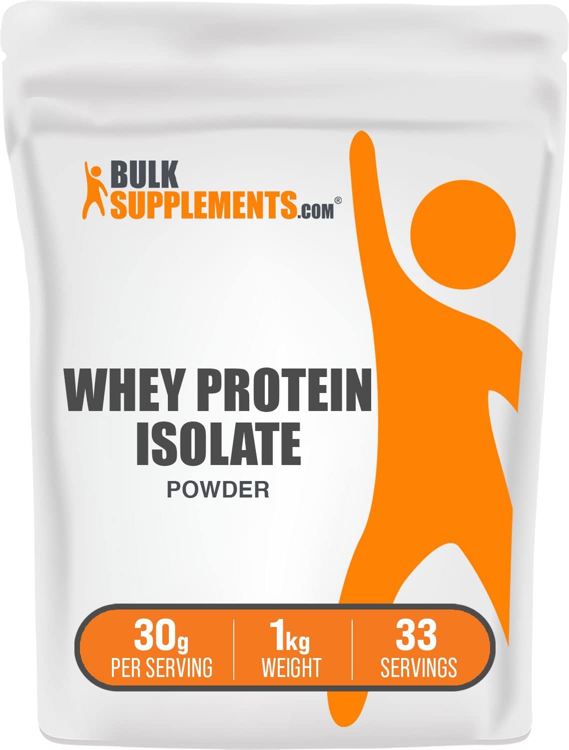 BULKSUPPLEMENTS Whey Protein Isolate Powder – Unflavored Protein Powder, Whey Isolate Protein Powder, 30g per Serving.