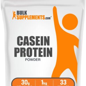 BULKSUPPLEMENTS Casein Protein Powder – Micellar Casein Powder, 30g per Serving