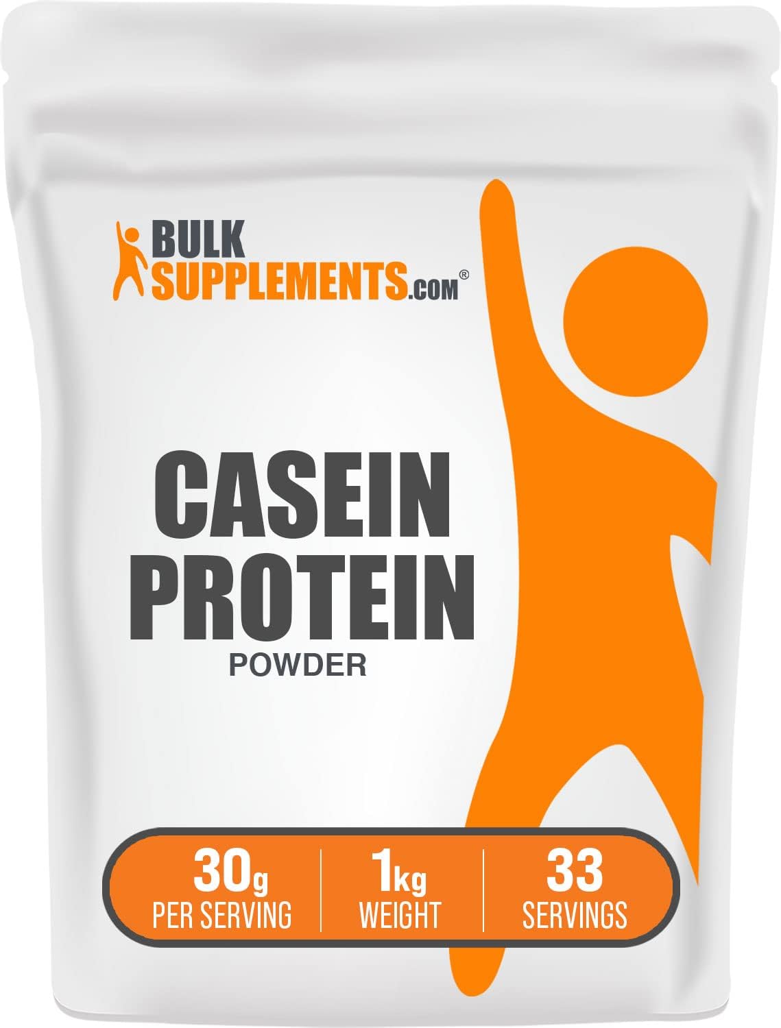 BULKSUPPLEMENTS Casein Protein Powder – Micellar Casein Powder, 30g per Serving