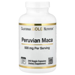 CALIFORNIA GOLD NUTRITION Peruvian Maca 500 mg Dietary Supplement - 240 Capsules