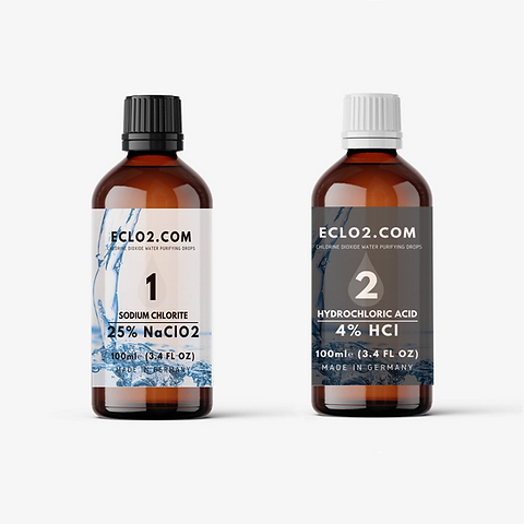 eClO₂ Chlorine Dioxide Water Purification Drops – 100ml