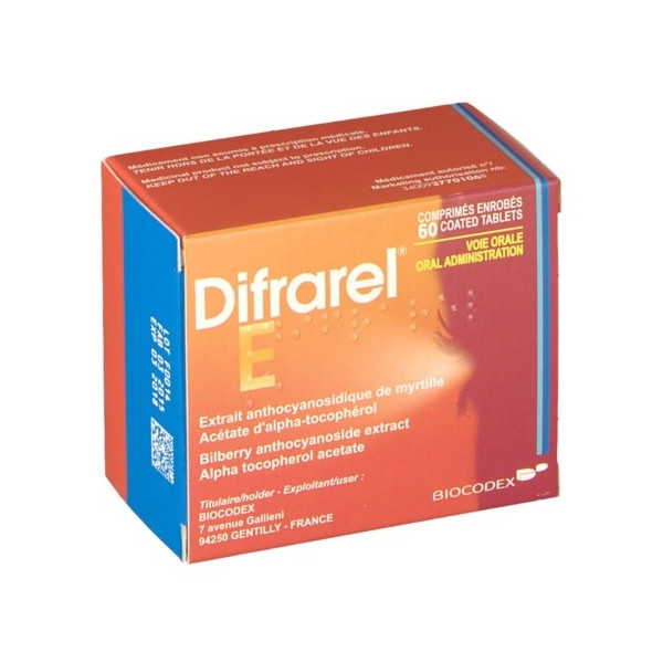 Difrarel E – Bilberry Extract and Vitamin E | 60 Tablets