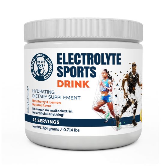 Dr Bergs Electrolyte Sports Drink Raspberry & Lemon مشروب الالكتروليت الرياضى ، بطعم الراسبيرى والليمون ، 45 جرعة