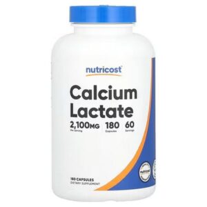 Nutricost Calcium Lactate, 180 Capsules (700 mg per capsule)