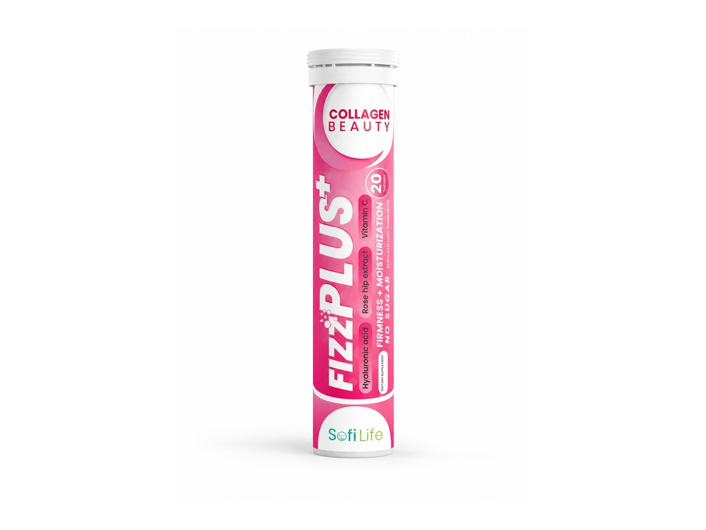 Fizz Plus+ Collagen Beauty | مشروب الجمال الفوار بالكولاجين البحري - 20 قرص فوار | ®sofilife صنع في بولندا