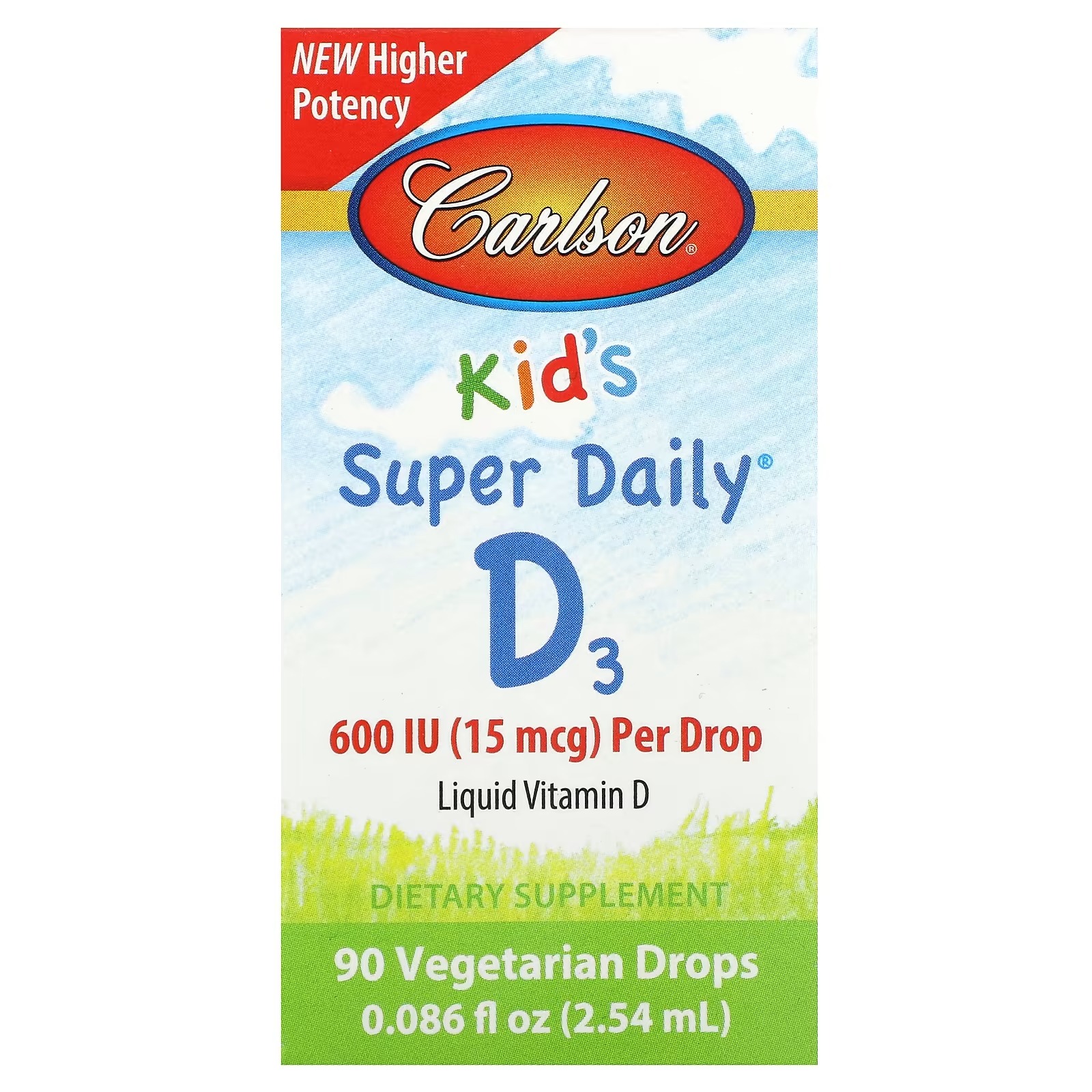 Carlson Super Daily D3 + K2 – Liquid Vitamin D3 with K2 MK-7 Drops | Heart & Bone (2.54 ml)