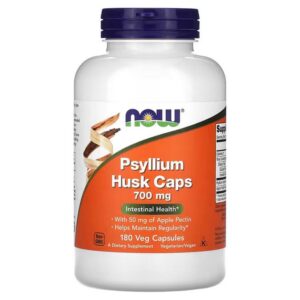 Now Food Psyllium Husk Capsules 700 mg 180 Vegetarian Capsules
