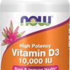NOW Foods Vitamin D-3 10,000 IU High Potency (120 Softgels) | ناو فودز فيتامين د3 تركيز عالي