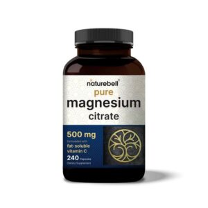 Nature Bell Magnesium Citrate 500mg 240 Capsules 2-in-1 with Vitamin C