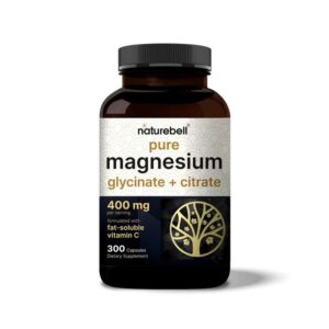 Nature Bell Magnesium Complex Glycinate Citrate 400mg with Vitamin C 300 Capsules