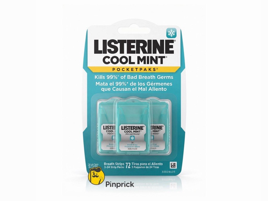 ليسترين كول مينت Listerine Cool Mint - شرائط لرائحة الفم 72 شريط