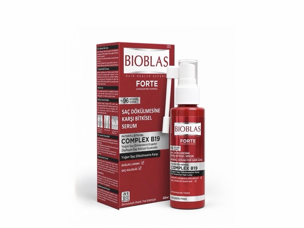 بيوبلاس فورت لمنع تساقط الشعر نتيجة من الشهر الأول Bioblas Forte Anti-Hair Loss Intensive Herbal Serum 60ml
