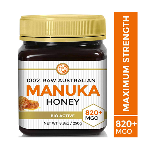 Good Natured Raw Manuka Honey Certified MGO 820+ (NPA 20+) Highest Grade Medicinal Strength Manuka with Antibacterial Activity – 250g عسل نحل مانوكا الخام ، +20 أعلى قيمة للقوة العلاجية لعسل مانوكا و تأثير مضاد للبكتيريا ، 250 جرام